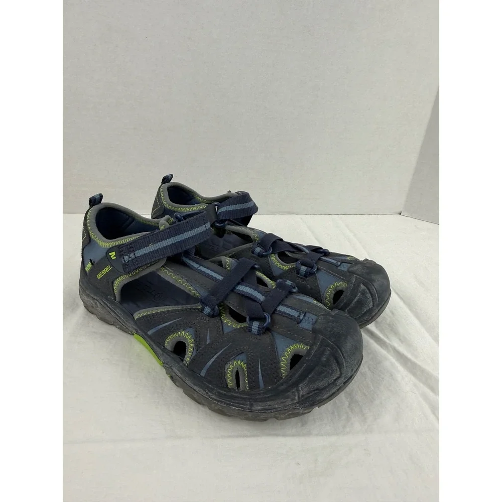 Merrell Hydro Navy Blue Lime Green Water Sandals MY53375‎ Mens 6 Womens 7.5